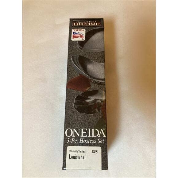 Oneida Community Louisiana Stainless Steel 6pc Serving & Hostess Set NIB 18/8 - Picture 2 of 7
